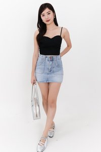 Sherrie Sweetheart Top in Black