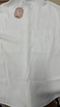 DEFECT | Men Mandarin Collar Shirt in White in L