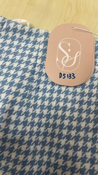 DEFECT | Henley Houndstooth Co-ord Skorts in Light Blue in M