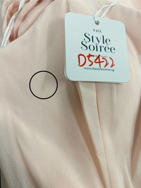 DEFECT | Caprina Chiffon Maxi Dress in Light Peach Pink in S DEFECT | Caprina Chiffon Maxi Dress in Light Peach Pink in S