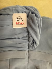 DEFECT | Madeline Mesh One Shoulder Jumpsuit in Light Blue in M