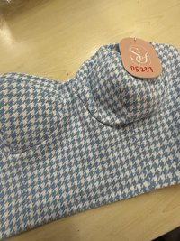 DEFECT | Henley Houndstooth Co-ord Top in Light Blue in M