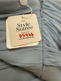 DEFECT | Madeline Mesh One Shoulder Jumpsuit in Light Blue in M DEFECT | Madeline Mesh One Shoulder Jumpsuit in Light Blue in M