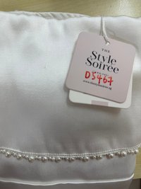 DEFECT | Paris Pearl Satin Romper Dress in White in XS