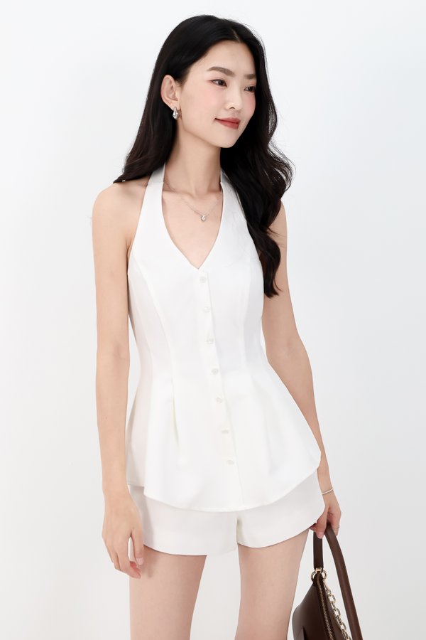 Casa Co-ord Halter Set in White