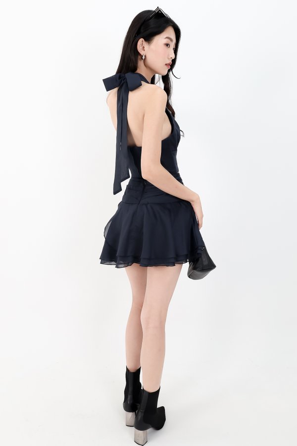 Ollie Organza Co-ord Set in Midnight Steel