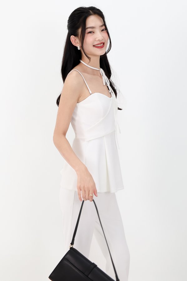 DEFECT | Carmen Co-ord Peplum Top in White in S