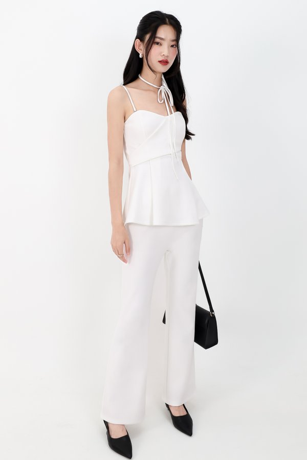 Carmen Co-ord Fit & Flare Pants in White