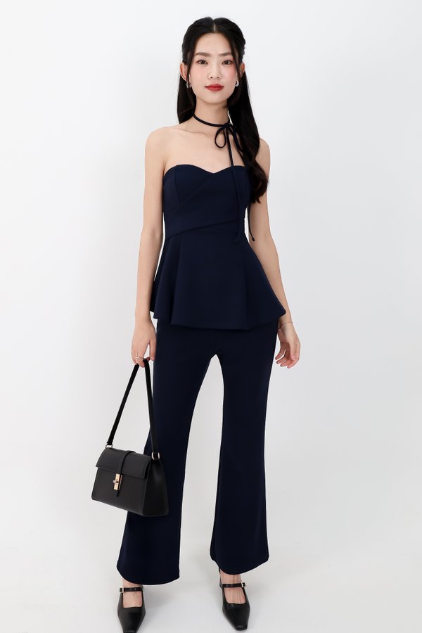 Carmen Co-ord Fit & Flare Pants in Navy