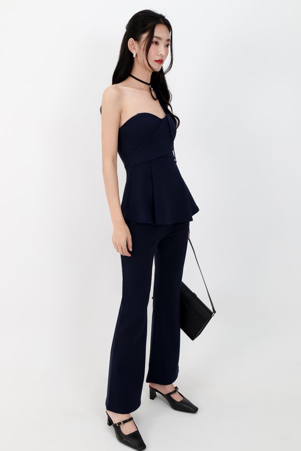 Carmen Co-ord Fit & Flare Pants in Navy