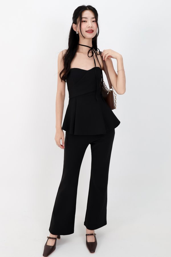 Carmen Co-ord Fit & Flare Pants in Black