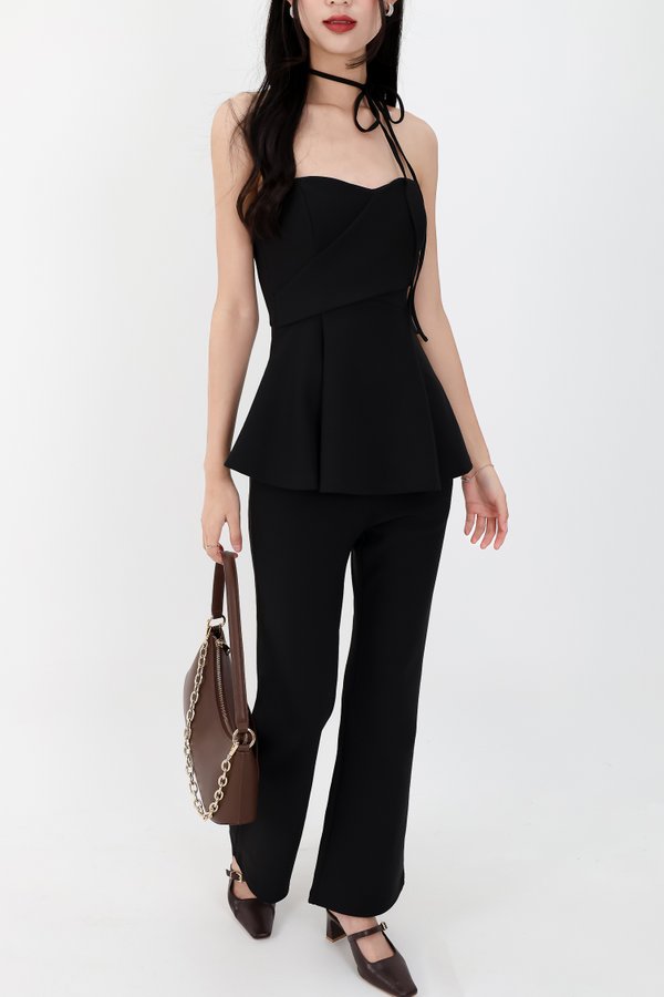 Carmen Co-ord Fit & Flare Pants in Black
