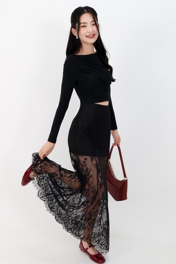 Louisa Lace Skirt in Black