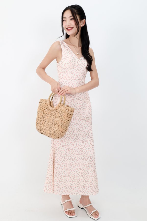 Florence Floral Midaxi Dress in Cream