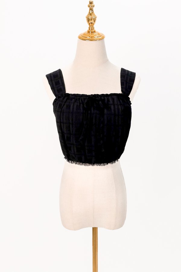 Torie Textured Two Way Top in Black