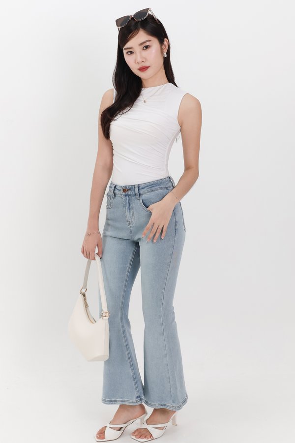 Fae Fit & Flare Denim Jeans V2 in Light Wash ( Petite Length )