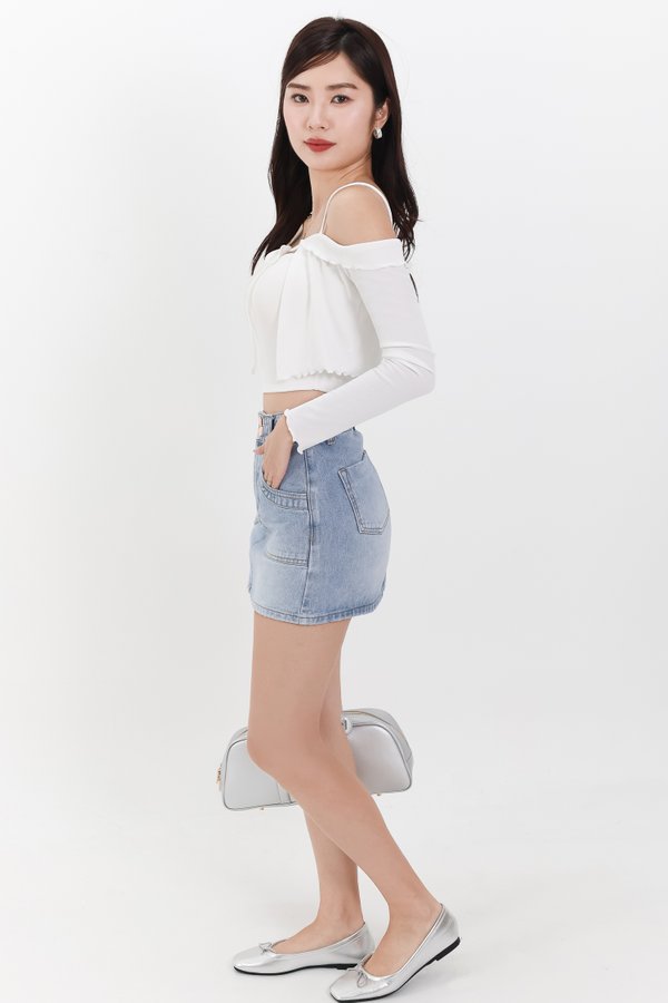 DEFECT | Lumi Layered Cardigan Top Set in White in S