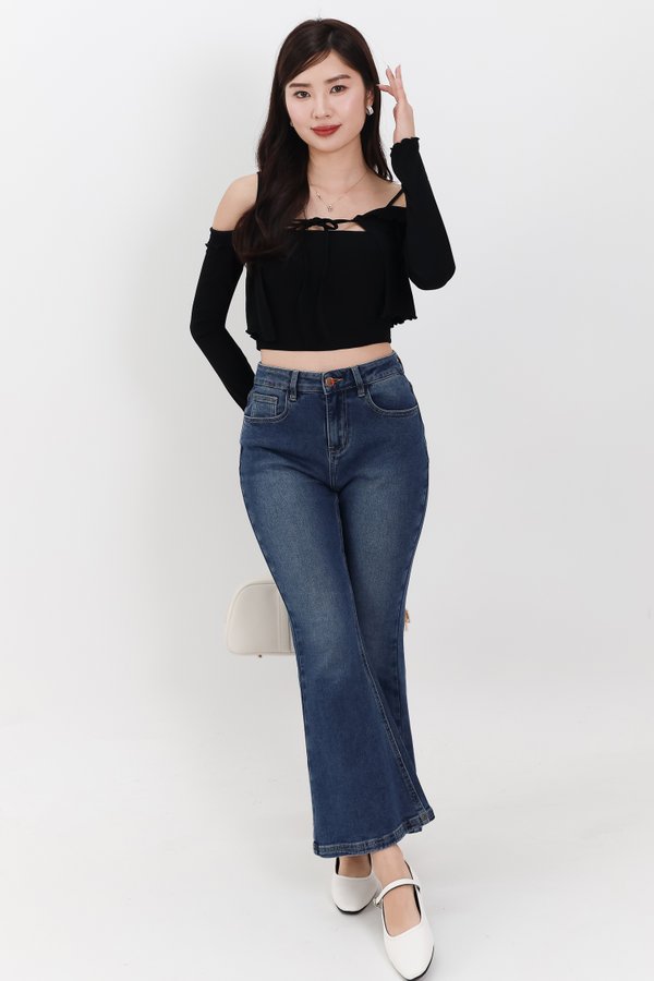 Fae Fit & Flare Denim Jeans V2 in Dark Wash ( Petite Length )