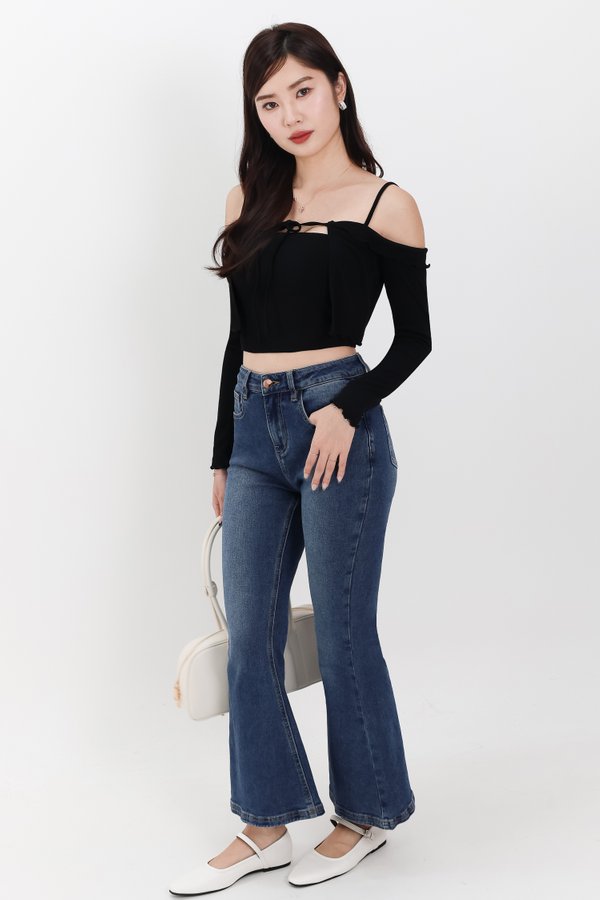 Fae Fit & Flare Denim Jeans V2 in Dark Wash ( Petite Length )