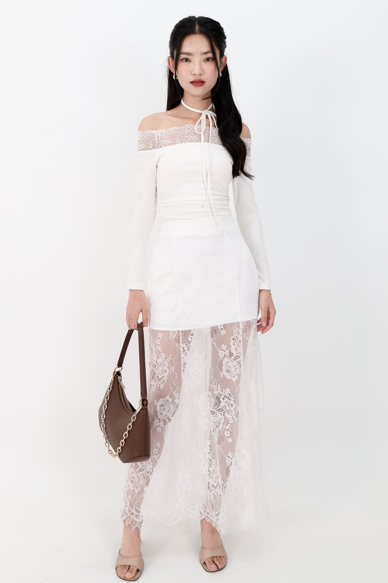 RESTOCKS | Leora Lace Offshoulder Top in White