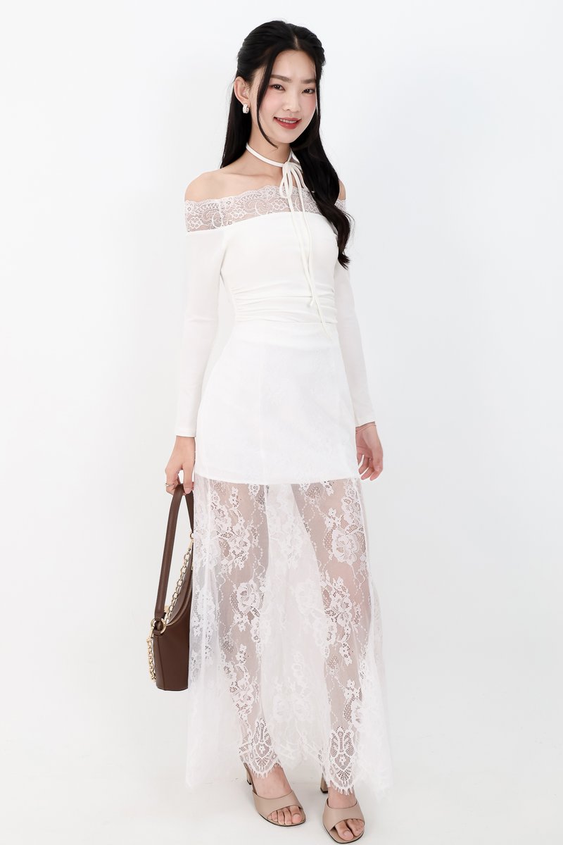 RESTOCKS | Leora Lace Offshoulder Top in White