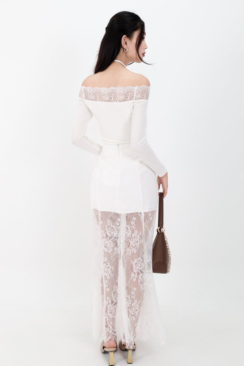 RESTOCKS | Leora Lace Offshoulder Top in White