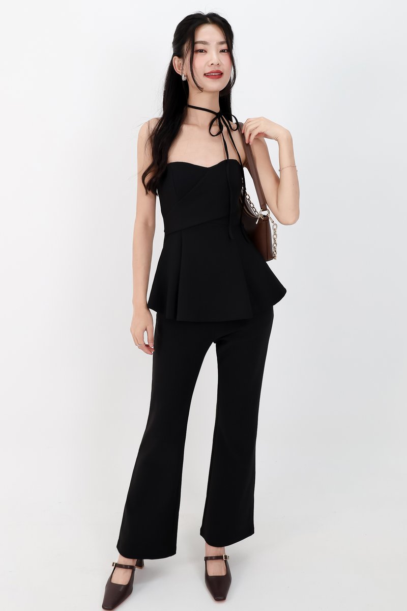 Carmen Co-ord Fit & Flare Pants in Black