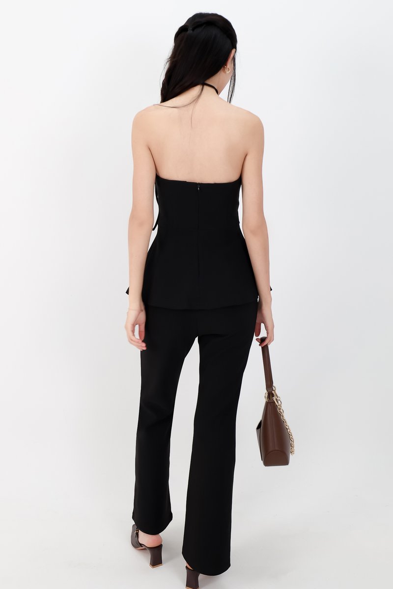 Carmen Co-ord Fit & Flare Pants in Black