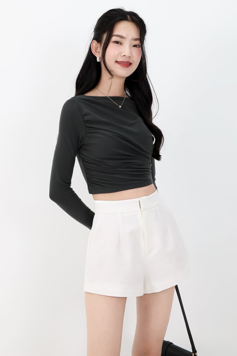 DEFECT | Casa Co-ord Highwaist Shorts in White in XXS DEFECT | Casa Co-ord Highwaist Shorts in White in XXS