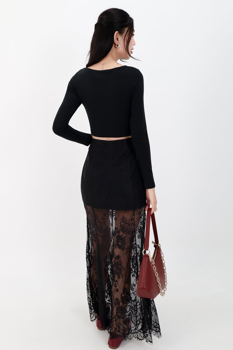 Louisa Lace Skirt in Black