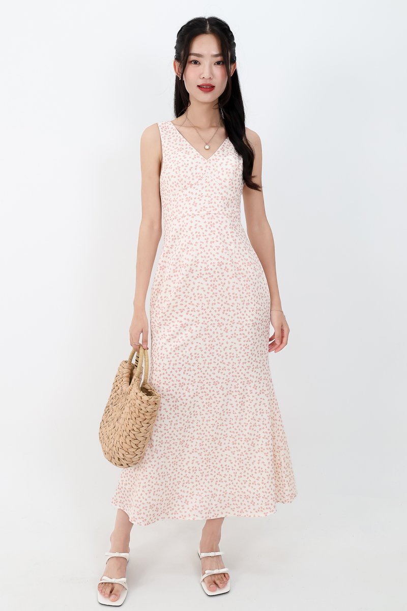 Florence Floral Midaxi Dress in Cream