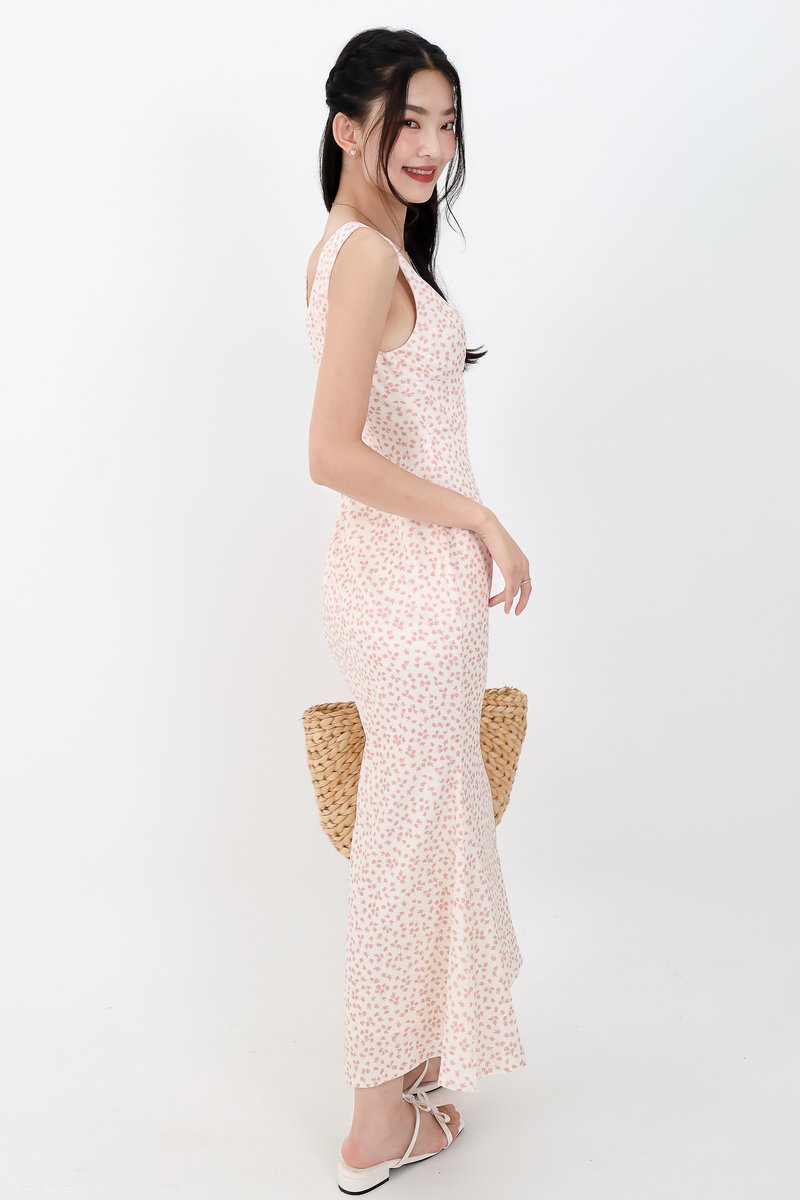 Florence Floral Midaxi Dress in Cream