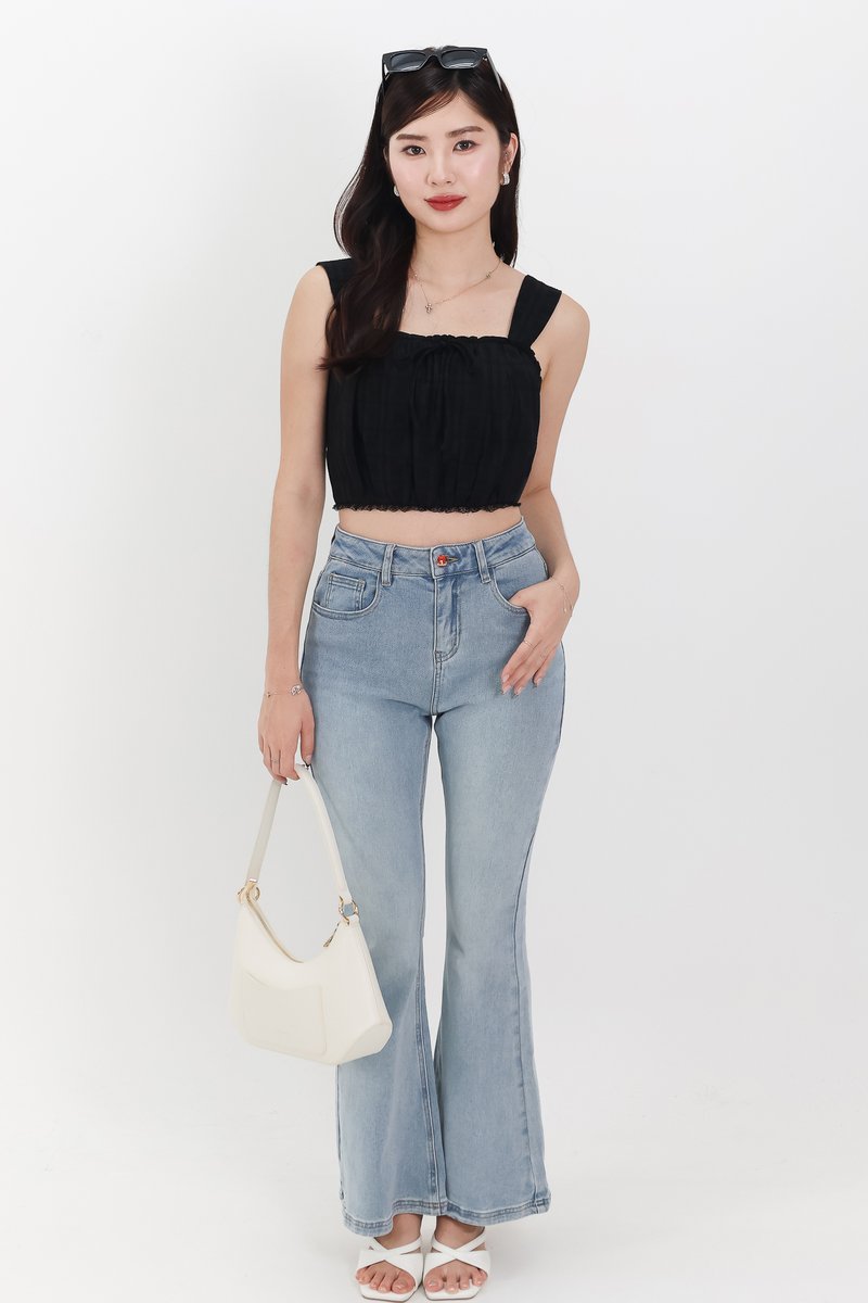 Torie Textured Two Way Top in Black