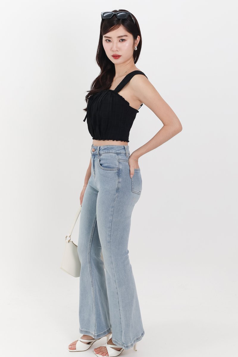 Torie Textured Two Way Top in Black