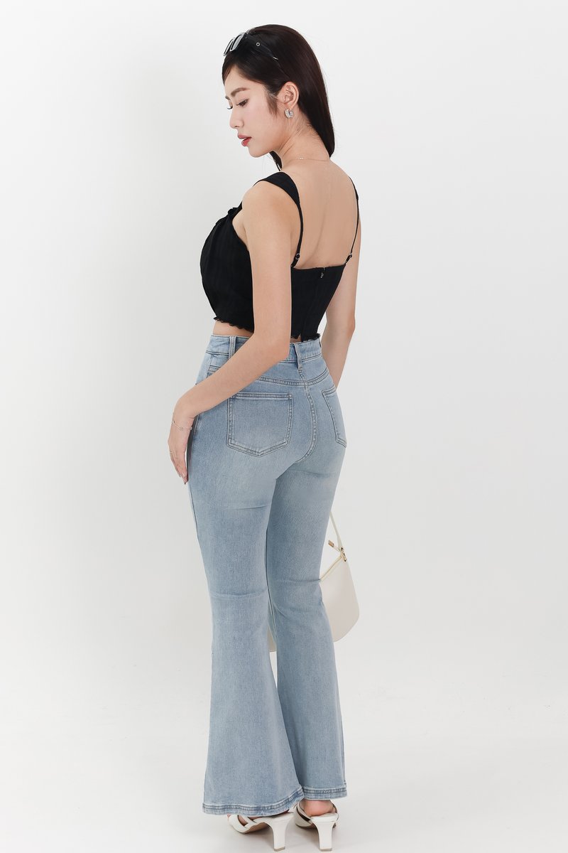 Torie Textured Two Way Top in Black