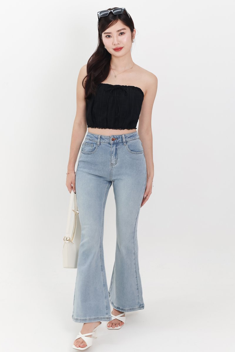 Torie Textured Two Way Top in Black