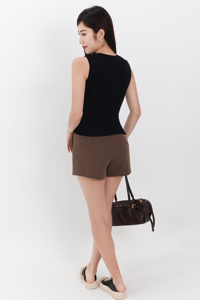Riri Ruched Padded Top in Black Riri Ruched Padded Top in Black