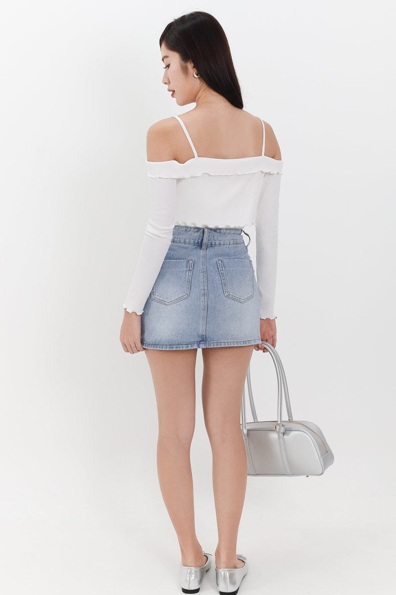 RESTOCKS | Lumi Layered Cardigan Top Set in White RESTOCKS | Lumi Layered Cardigan Top Set in White
