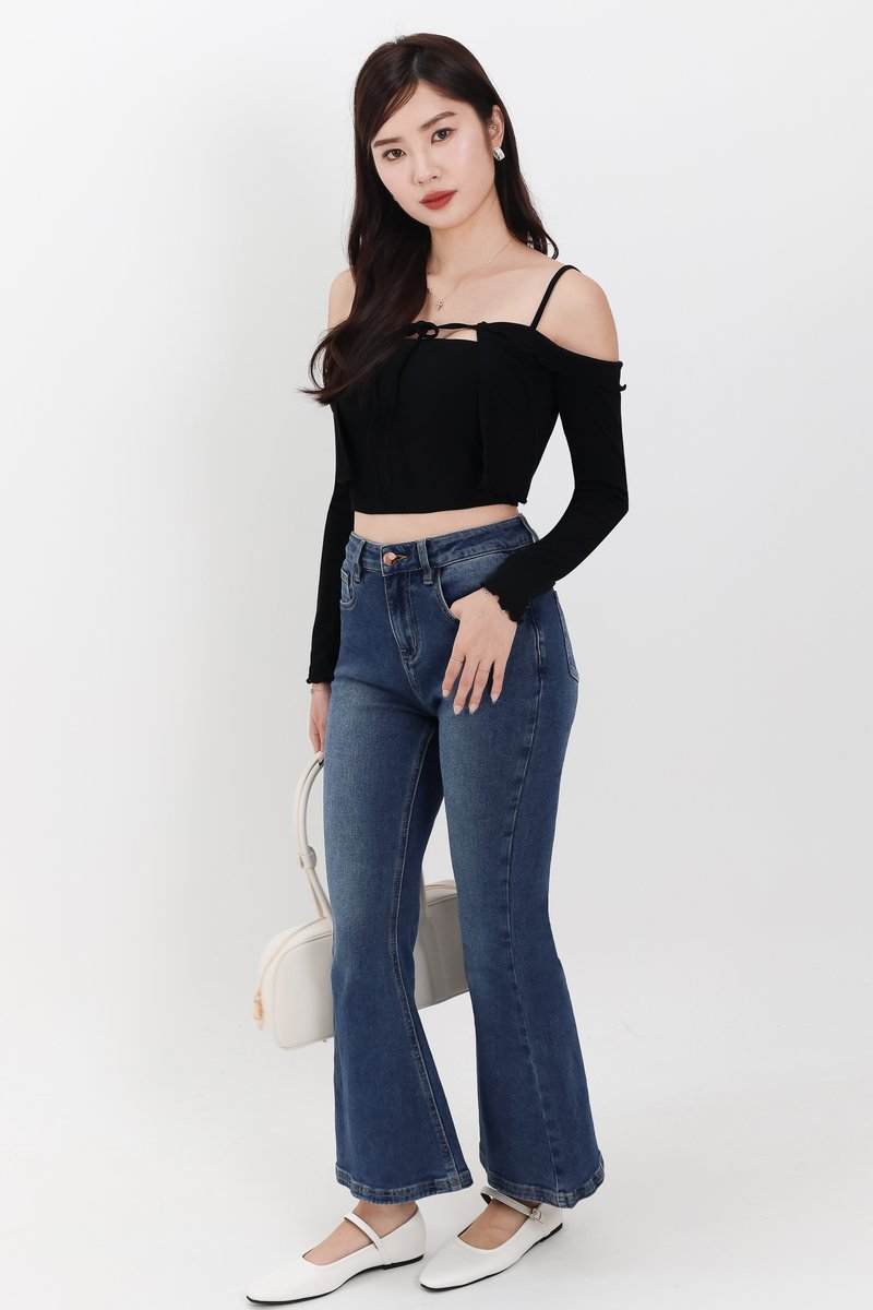 RESTOCKS | Lumi Layered Cardigan Top Set in Black RESTOCKS | Lumi Layered Cardigan Top Set in Black