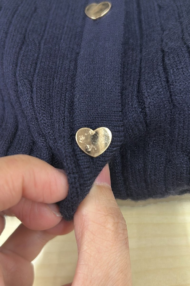 Imperfect Heart Knit Cardigan in Lilac Pink