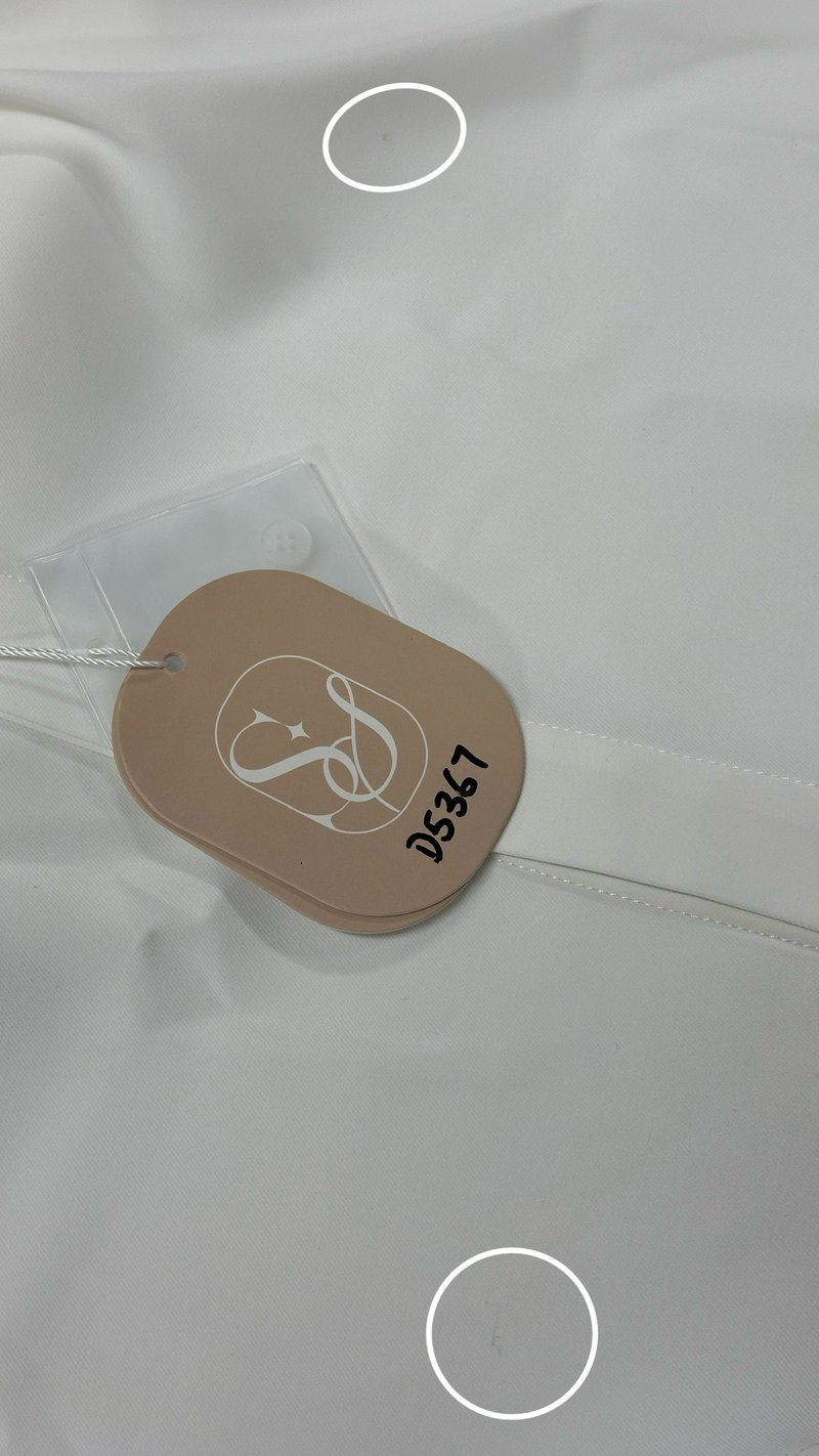 DEFECT | Men Mandarin Collar Shirt in White in L