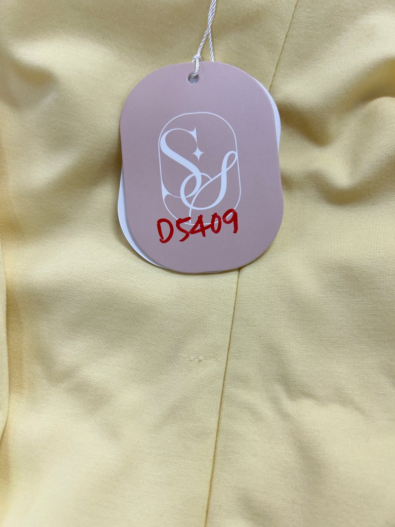 DEFECT | Pearlynn Padded Ruched Midi V2 in Yellow in M DEFECT | Pearlynn Padded Ruched Midi V2 in Yellow in M