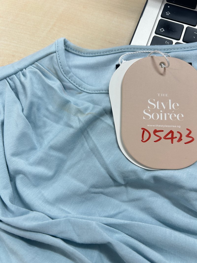 DEFECT | Diana Drape Padded Tank Top in Blue in XXS