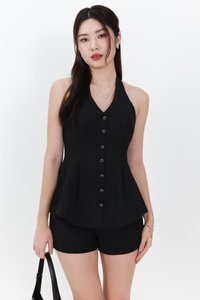 Casa Co-ord Halter Set in Black