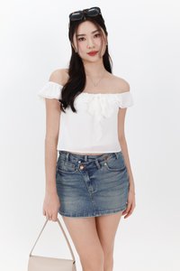 Orene Offshoulder Bow Blouse in White
