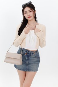 Briella Button Up Knit Cardigan in Cream Yellow