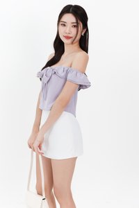 Orene Offshoulder Bow Blouse in Lilac