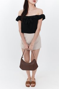 Orene Offshoulder Bow Blouse in Black