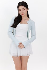 Briella Button Up Knit Cardigan in Ice Blue