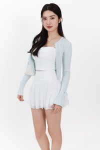 Briella Button Up Knit Cardigan in Ice Blue